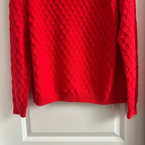 NWT Old Navy Honeycomb Crew Neck Sweater Sz XXL Red Holiday Cotton Blend - Picture 3 of 9